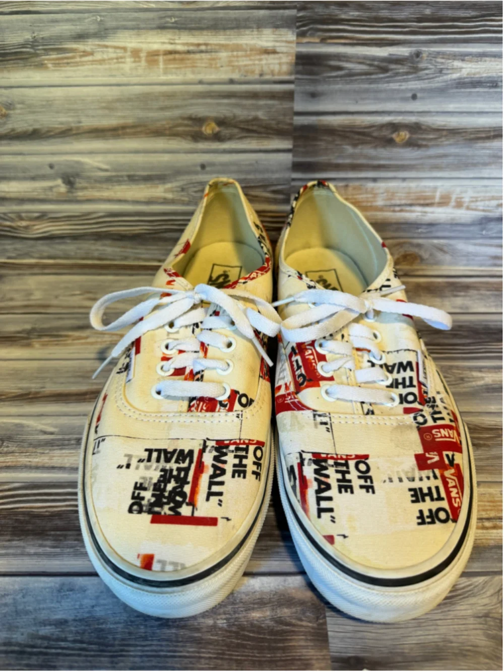 VANS AUTHENTIC PACKING TAPE CREAM WHITE SKATEBOARD SNEAKERS MENS SIZE 10